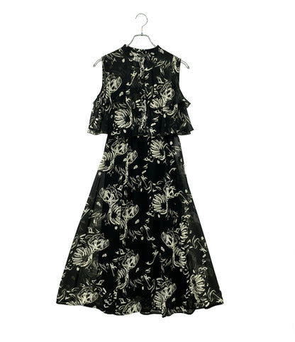 美品 ANAYI アートフラワー ノースリーブワンピース キャミソールペチコート付 レディース レディース SIZE 36 (XS) アナイ