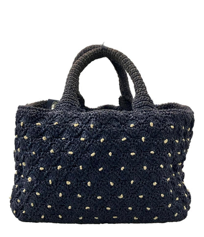 PRADA 2WAY ハンドバッグ ショルダーバッグ トートバッグ 斜め掛け ラフィア ポンポン 1BG889 レディース プラダ