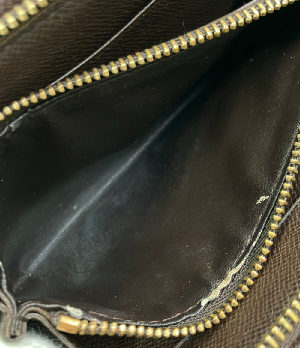 LOUIS VUITTON ラウンドファスナー長財布 PVC レザー ポルトモネジップ ダミエ エベヌ N61728 レディース ルイ・ヴィトン