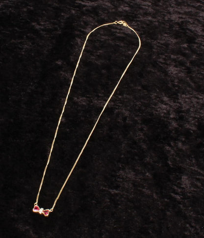 美品 ピエールカルダン ネックレス K18 ルビー リボンモチーフ レディース Pierre Cardin