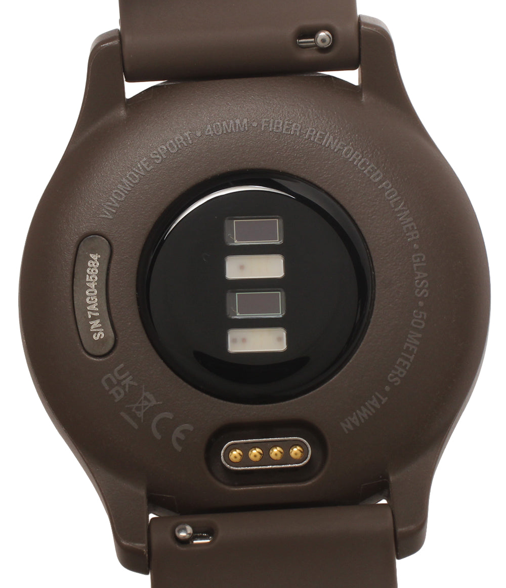 美品 GARMIN スマートウォッチ 腕時計 vivomove Sport バッテリー充電 ブラウン レディース メンズ ガーミン