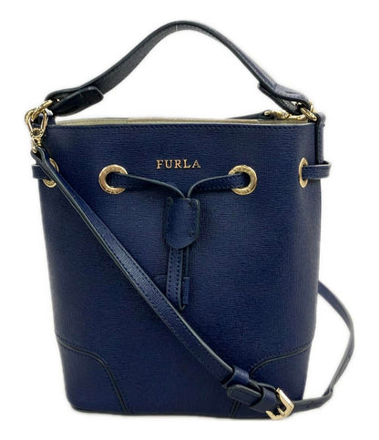 美品 Furla ハンドバッグ ショルダーバッグ 2WAY 斜め掛け ステイシー ミニ ドローストリング レディース フルラ