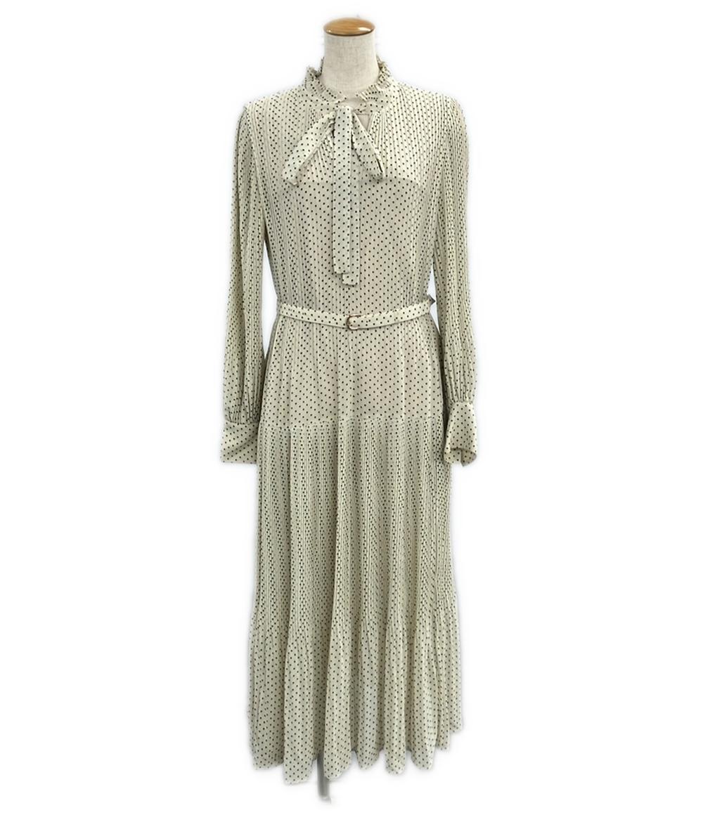 Estella.K プリーツ長袖ワンピース ドット柄 122341216 レディース SIZE F (M) エステラケー