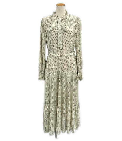 Estella.K プリーツ長袖ワンピース ドット柄 122341216 レディース SIZE F (M) エステラケー