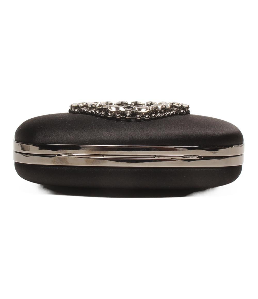 MANOLO BLAHNIK 2way クラッチバッグ チェーンショルダーバッグ 斜め掛け ビジュー ビスコース がま口 レディース マノロブラニク