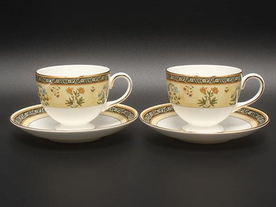 美品 ウエッジウッド カップ＆ソーサー 2客セット ペア インディア INDIA WEDGWOOD