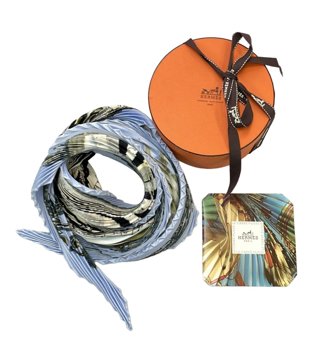 HERMES プリーツスカーフ カレ90 シルク 100% DIES ET HORE レディース エルメス