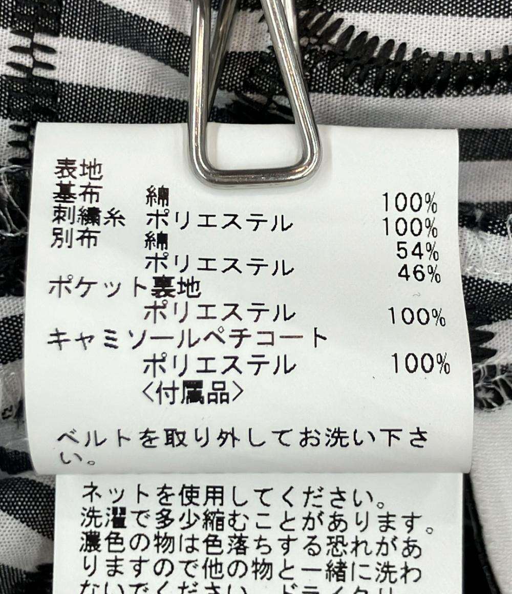 ANAYI ノースリーブ ストライプフラワー刺繍ワンピース レディース SIZE 38 アナイ