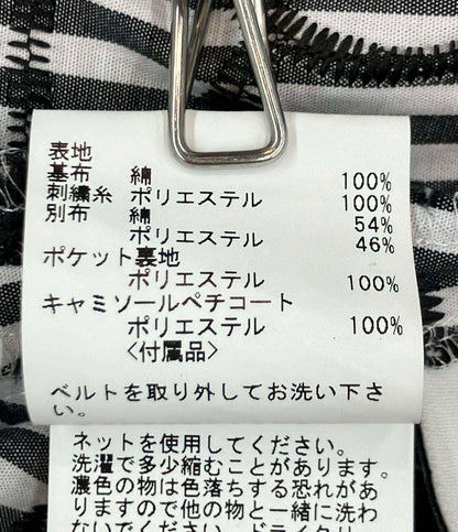 ANAYI ノースリーブ ストライプフラワー刺繍ワンピース レディース SIZE 38 アナイ