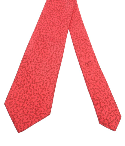 HERMES ネクタイ シルク100％ フィッシュ柄 メンズ エルメス