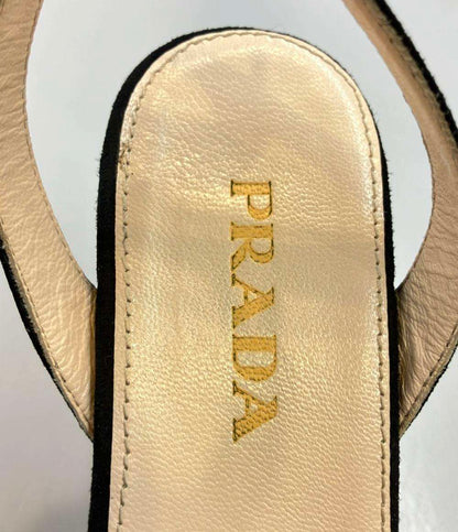 PRADA コルクサンダル スエード フラワーアップリケ レディース SIZE 34 21(cm) プラダ