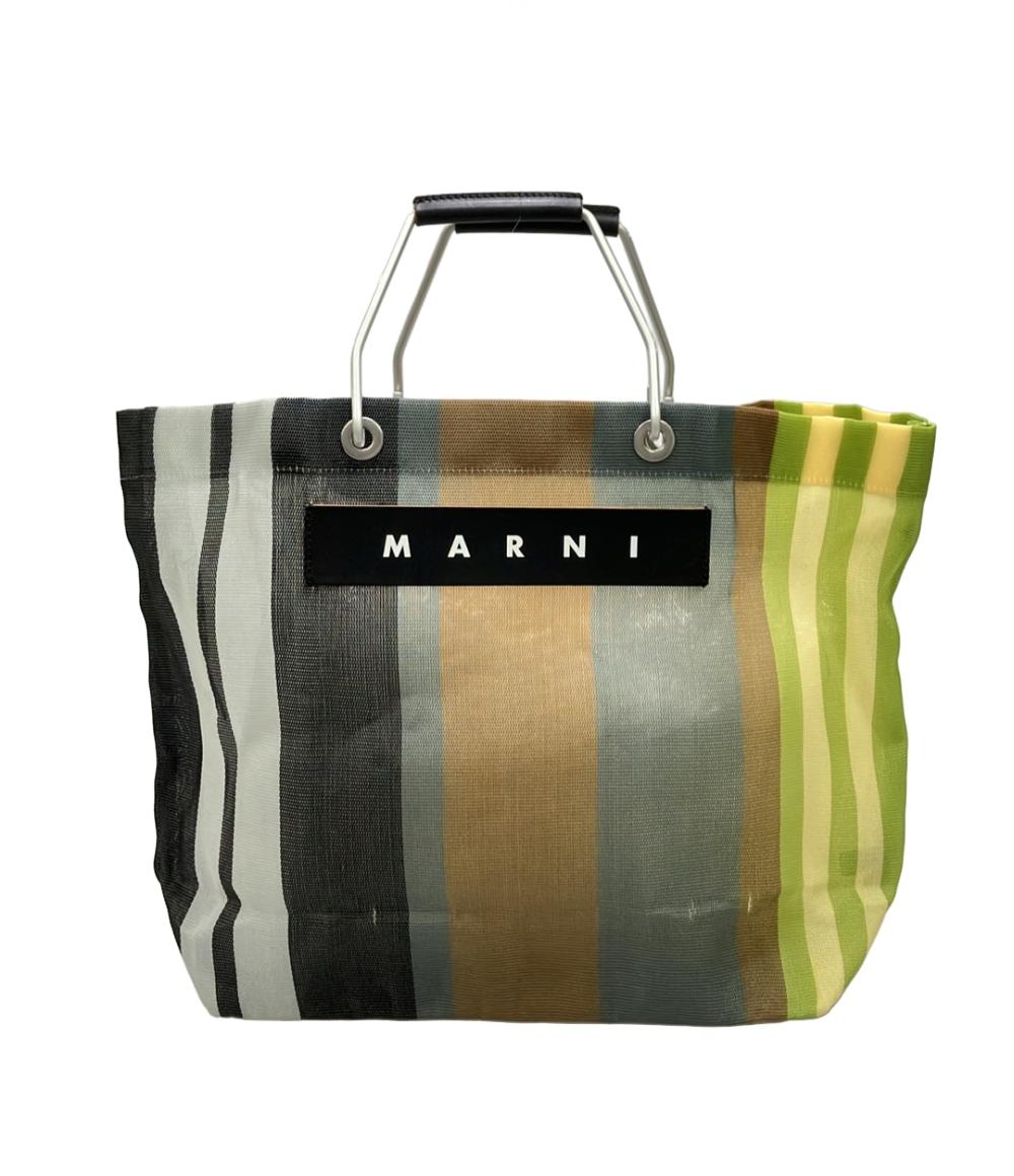 MARNI トートバッグ ストライプ フラワーカフェ レディース マルニ