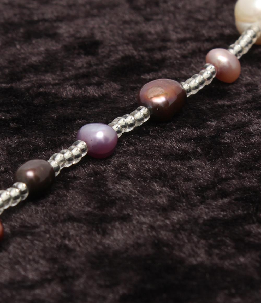 ロングネックレス 淡水マルチカラーパール レディース