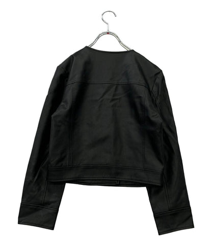 BEAMS HEART フェイクレザー ノーカラーブルゾン アウトレット ジャンパー 43-18-0021-152 レディース SIZE S ビームスハート
