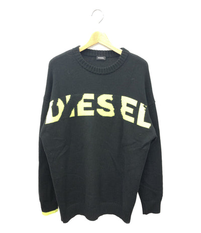 ディーゼル  ネオンイエロー ロゴ プルオーバーニット 蛍光黄色      メンズ SIZE M (M) DIESEL