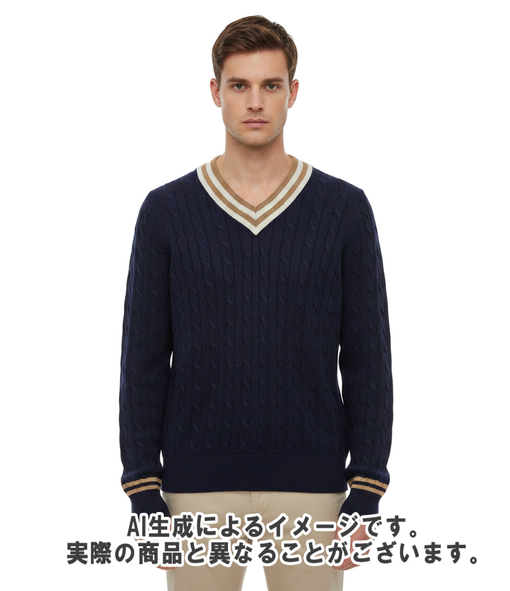 Brunello Cucinelli 長袖 Vネック ニット メンズ SIZE 46 (M) ブルネロクチネリ
