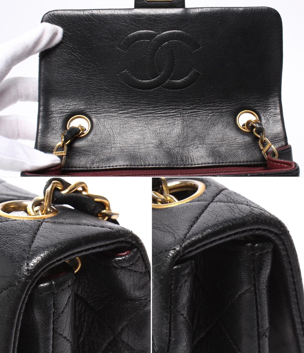CHANEL チェーンショルダーバッグ ゴールド金具 シングルチェーン シングルフラップ ラムスキン 2番台 マトラッセ20 レディース シャネル