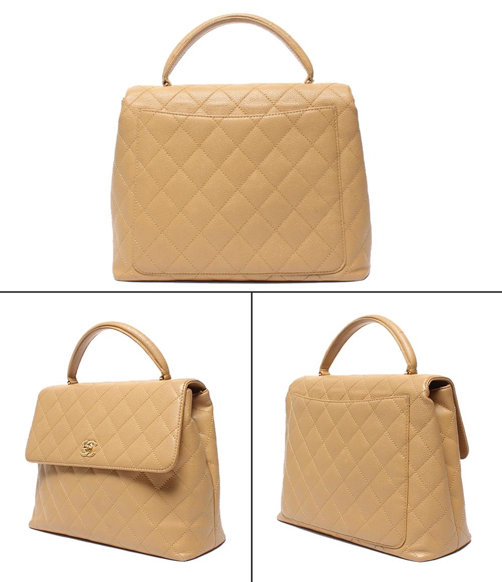CHANEL ハンドバッグ ゴールド金具 キャビアスキン マトラッセ トップハンドル 8番台 A12397 レディース シャネル
