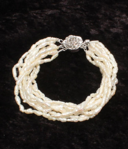 美品 10連ネックレス 10連ブレスレット 淡水パール 2点セット レディース