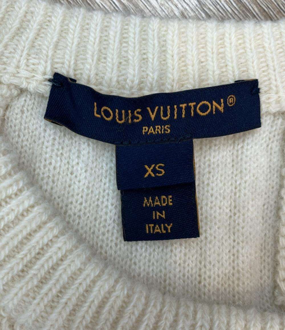 LOUIS VUITTON 半袖ニットワンピース リブ クリスタル装飾 23AW レディース SIZE XS ルイ・ヴィトン
