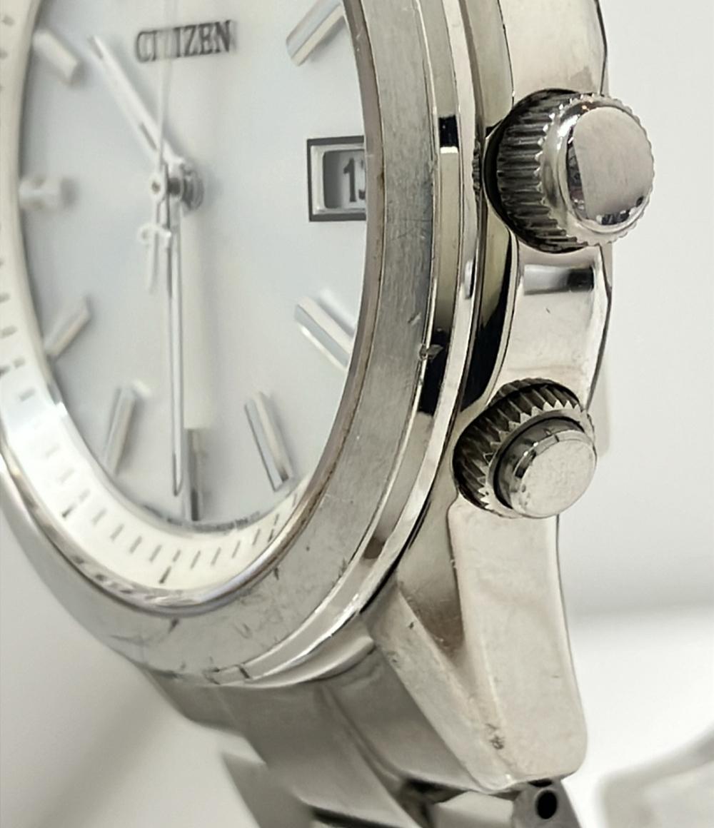 【美品】CITIZEN 腕時計 メンズ 箱付き シルバー CITIZEN 腕時計 ソーラー シルバー H415-R005677 メンズ シチズン