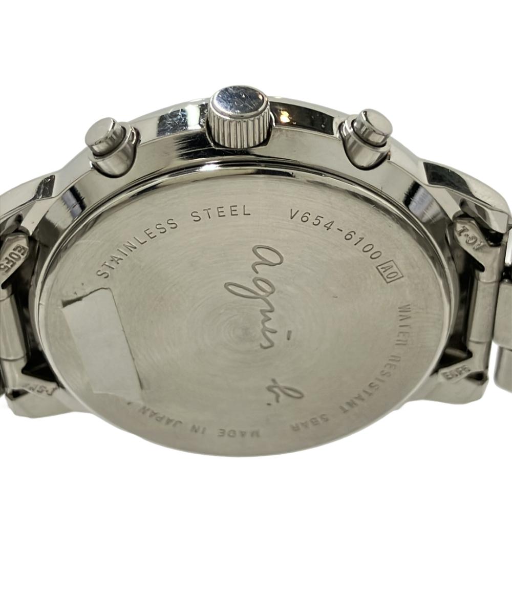 agnes b. 腕時計 クオーツ パープル V654-6100 メンズ アニエスベー