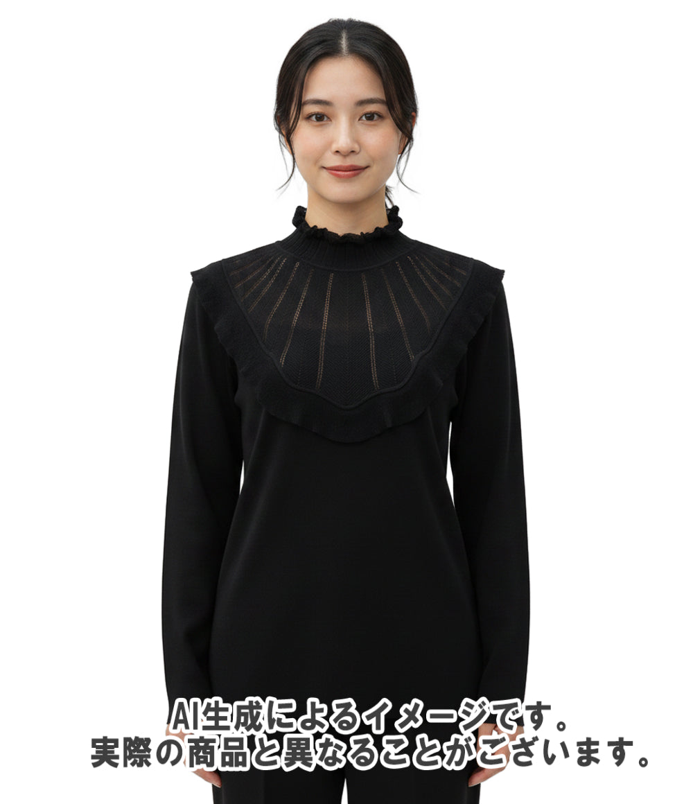 HERMES HERMES 22AW フリルハイネックニット 2H2612DM レディース SIZE