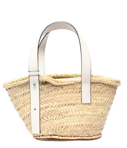 美品 LOEWE カゴバッグ ハンドバッグ ラフィア バスケットバッグ スモール レディース ロエベ
