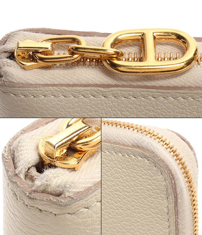 エルメス 二つ折り財布 ラウンドジップ B刻印 シルバー金具 ジップアンゴー シェーヌダンクル レディース HERMES
