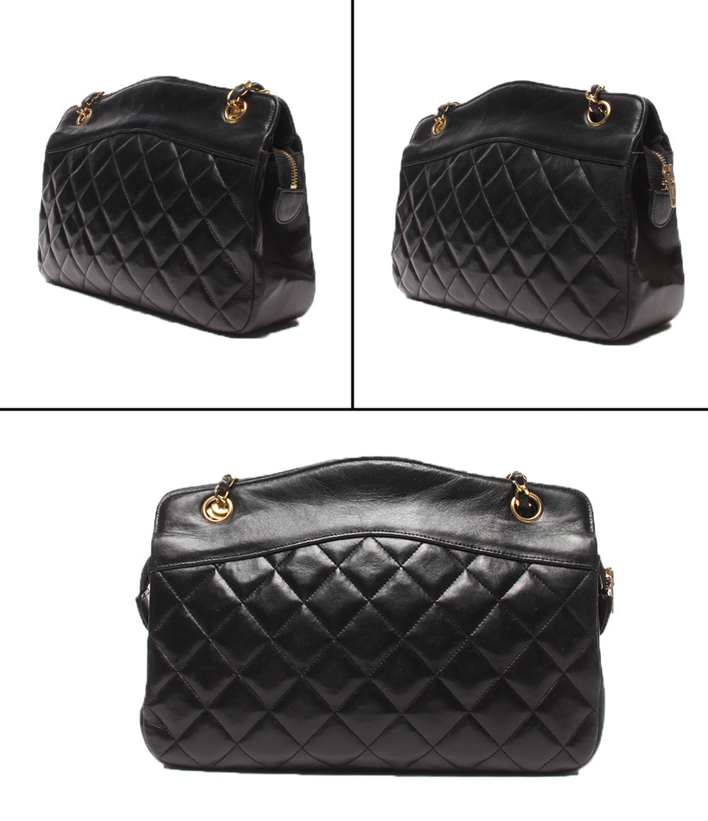 CHANEL チェーンショルダーバッグ 肩掛け ラムスキン 1番台 マトラッセ レディース シャネル