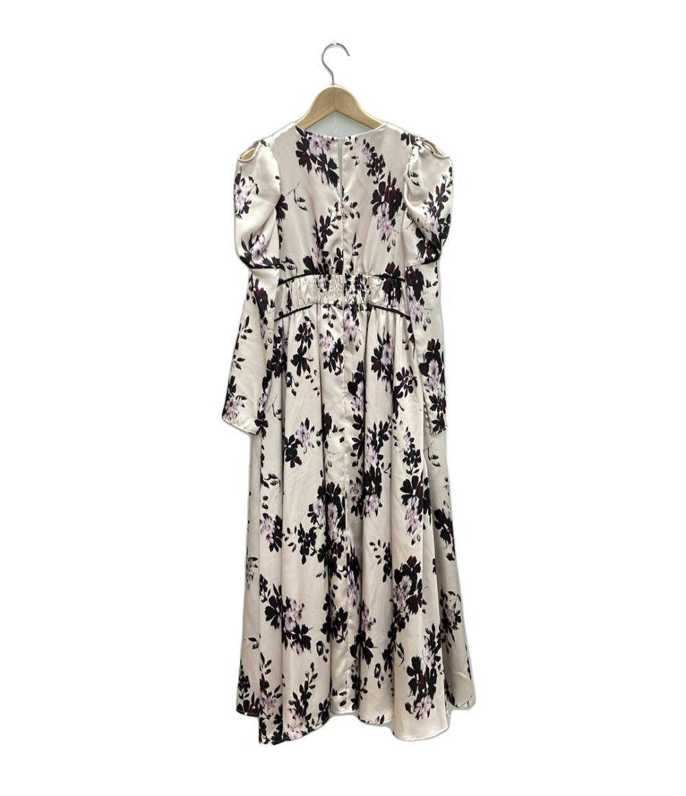 美品 ハーリップトゥ 花柄オフショルダー長袖フレアロングワンピース レディース SIZE S Her lip to