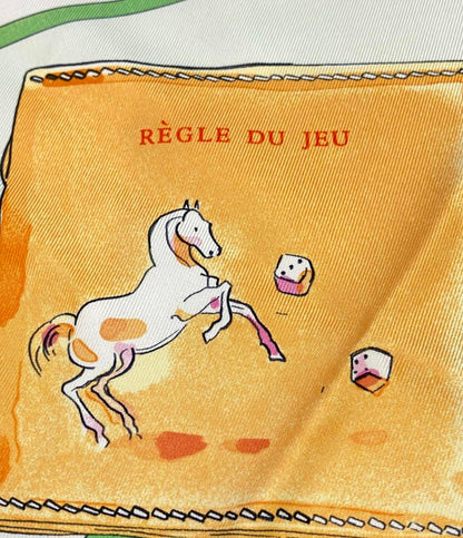 エルメス スカーフ シルク100% カレ90 Le jeu des petits bonheurs レディース HERMES