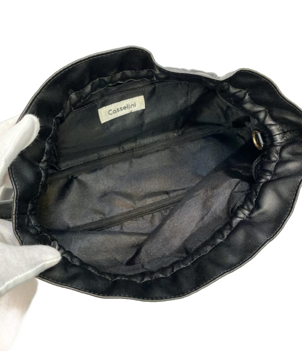 美品 casselini 2way ハンドバッグ ショルダーバッグ 斜め掛け 巾着 レディース キャセリーニ