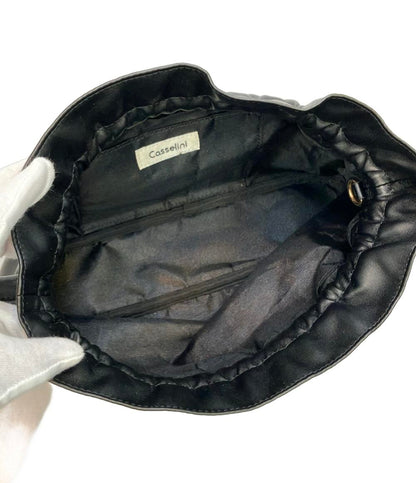 美品 casselini 2way ハンドバッグ ショルダーバッグ 斜め掛け 巾着 レディース キャセリーニ