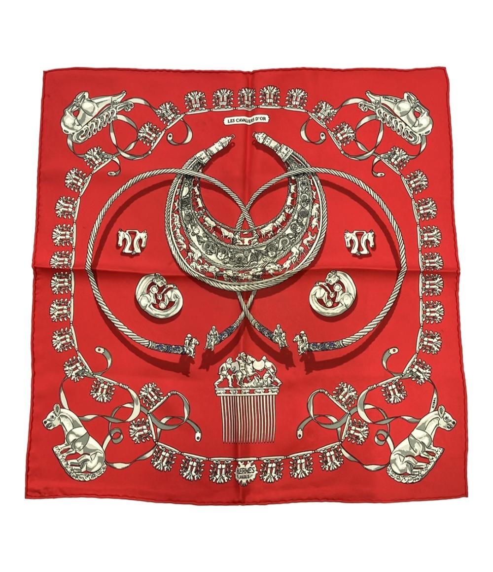 美品 エルメス スカーフ プチカレ シルク 100% 黄金の騎士たち レディース HERMES