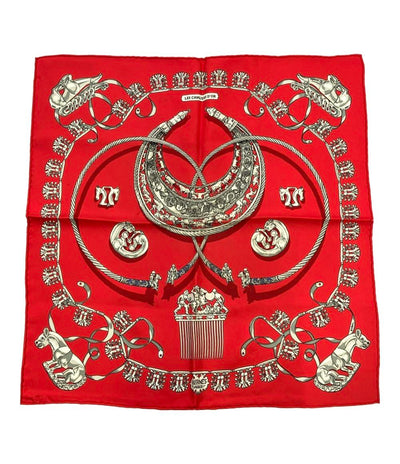 美品 エルメス スカーフ プチカレ シルク 100% 黄金の騎士たち レディース HERMES