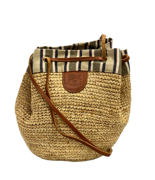 IL BISONTE 巾着型ショルダーバッグ かごバッグ斜め掛け レディース イルビゾンテ