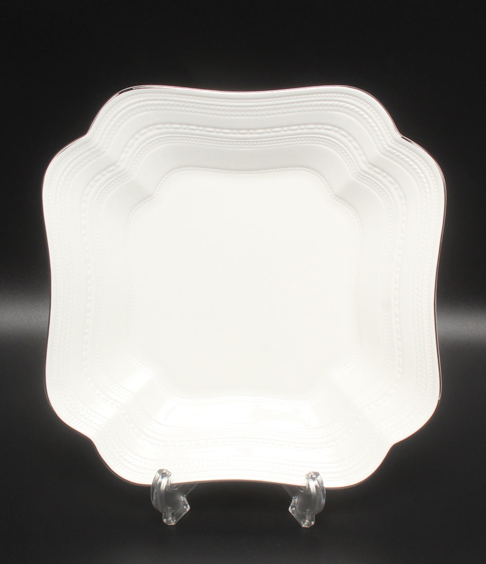 美品 WEDGWOOD スクエアディッシュ 皿 24cm インタグリオ プラチナ ウエッジウッド