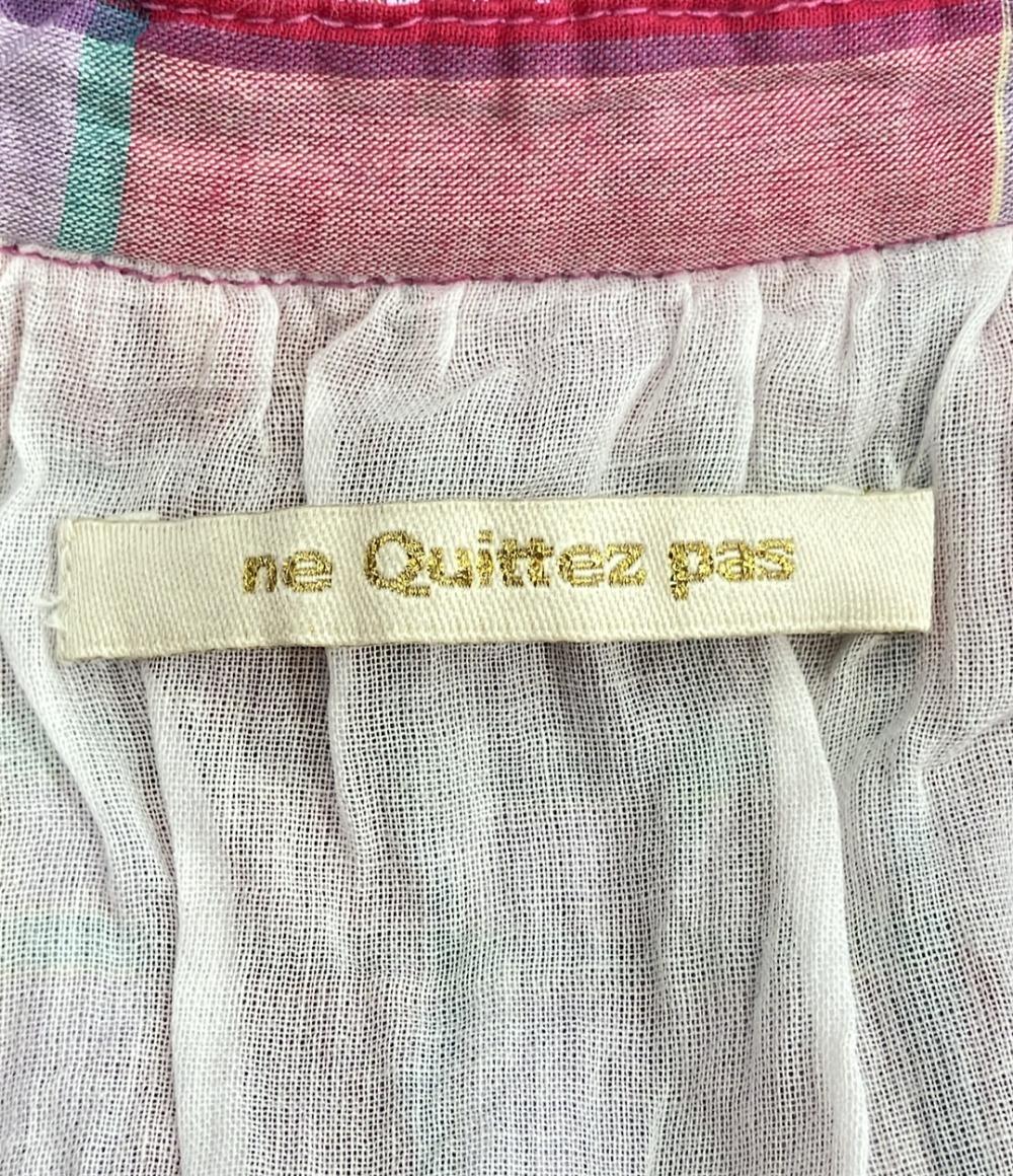 NE QUITTEZ PAS ノースリーブ チェック柄 ワンピース レディース SIZE M ヌキテパ