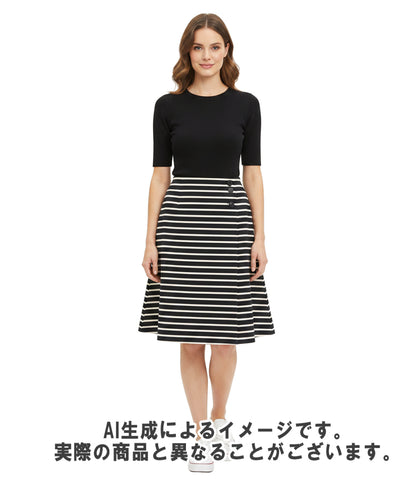 Christian Dior マリンストライプフレアスカート 1C21312A1418 レディース SIZE 44 クリスチャンディオール