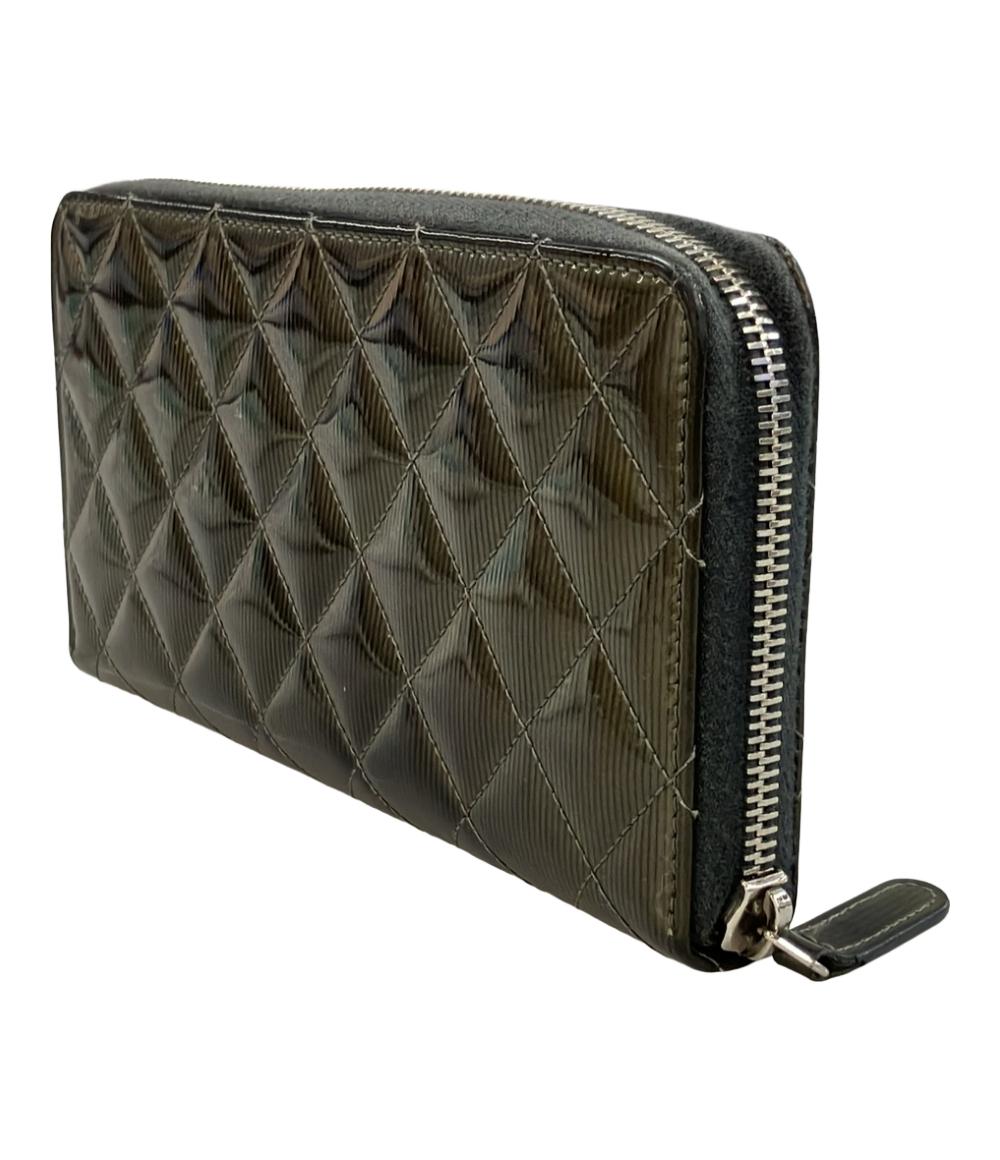 シャネル ラウンドファスナー長財布 シルバー金具 レディース CHANEL