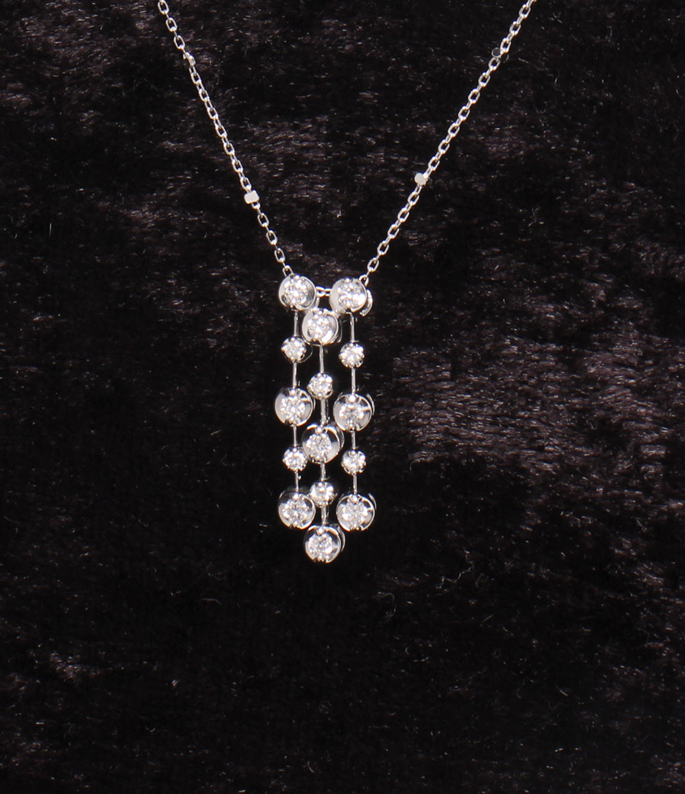 美品 ネックレス K10WG ダイヤ 0.25ct レディース