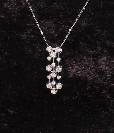 美品 ネックレス K10WG ダイヤ 0.25ct レディース