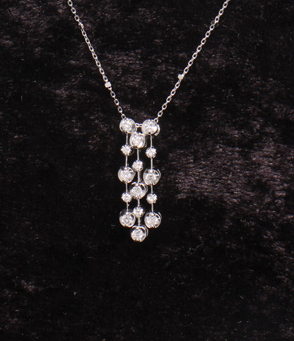 美品 ネックレス K10WG ダイヤ 0.25ct レディース