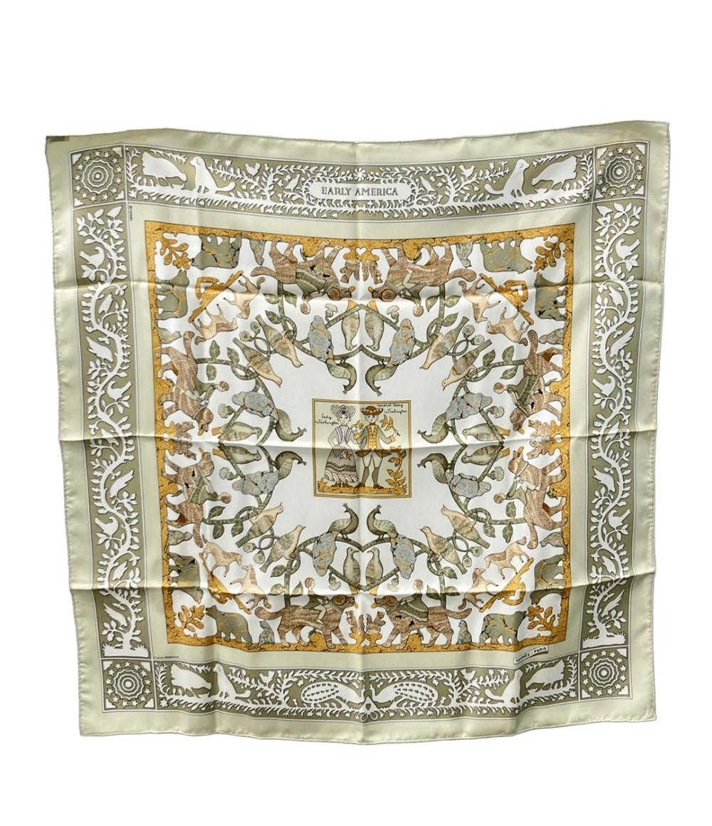 HERMES スカーフ シルク100% カレ90 EARLY AMERICA レディース エルメス