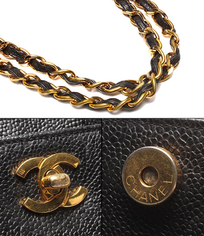 CHANEL チェーントートバッグ ゴールド金具 5番台 キャビアスキン ココマーク レディース シャネル