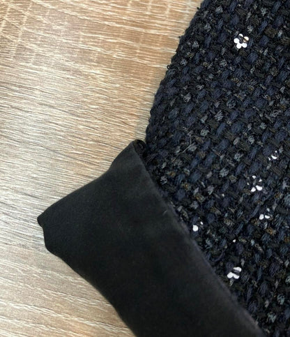 ebure ノーカラージャケット リネンブレンド スパンコールツイード 24ss 3910400156 レディース SIZE 36 (S) エブール