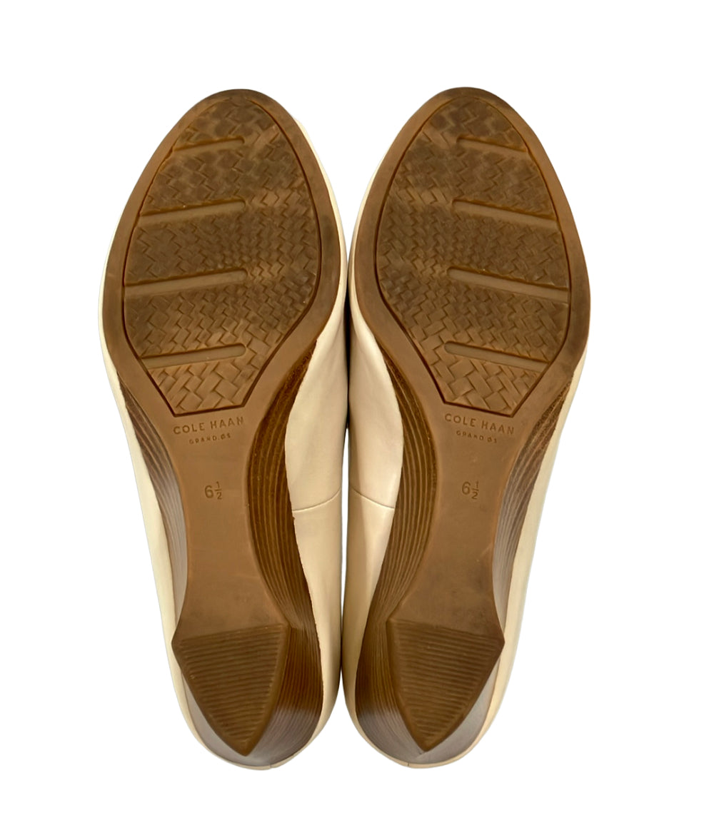 COLE HAAN コールハーン　オープントゥウェッジソールパンプス　8 1/2 COLE HAAN オープントゥパンプス ウェッジソール レディース SIZE 6.5