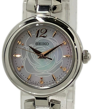 美品 SEIKO 腕時計 ソーラー V117-0CT0 レディース セイコー