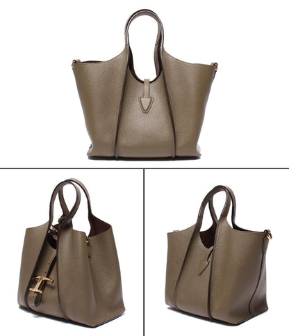 美品 TOD’S ハンドバッグ ショルダーバッグ Tタイムレス レザー ショッピングバッグ ミニ レディース トッズ